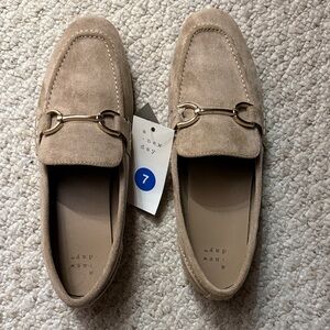a new day Taupe Suede Bit Loafers for Women